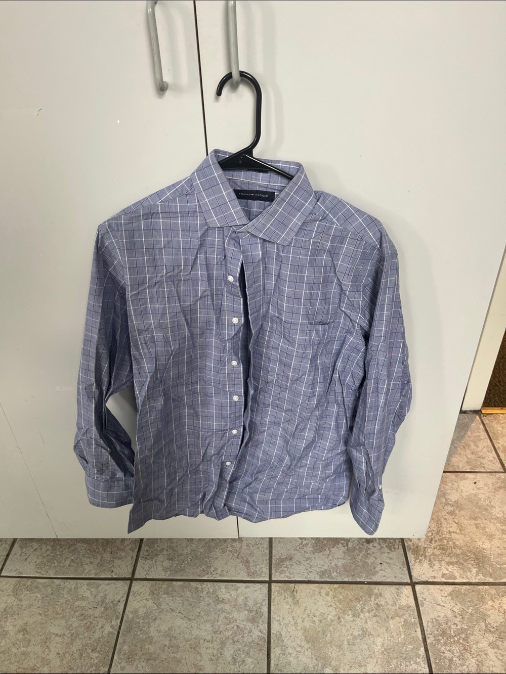 Tommy Hilfiger Light Blue Windowpane Dress Shirt